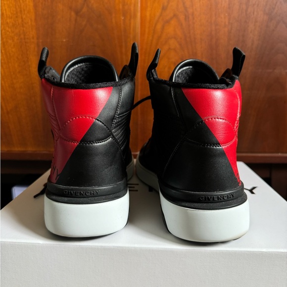 Givenchy Black and Red Wing High Top Sneakers - Picture 5 of 11